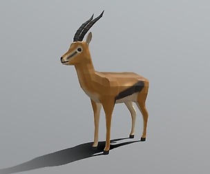 Low Poly Cartoon Thompson Gazelle