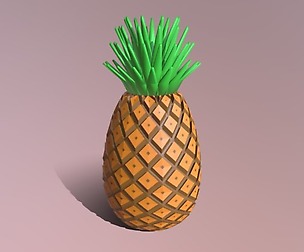 Low Poly Cartoon Pineapple
