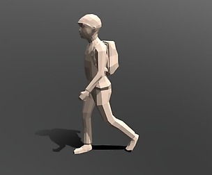 Low Poly Kid Going School
