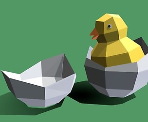 Low Poly Cartoon Chick
