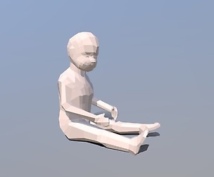 Low Poly Baby Sitting On The Floor