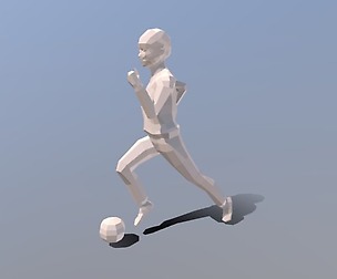 Low Poly Kid Playing With a Ball