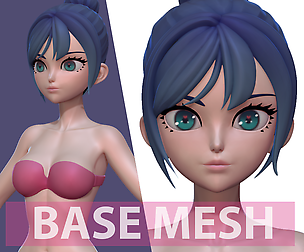 Anime Girl BaseMesh (Ver.2)