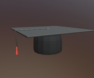 Low Poly Cartoon Graduation Hat