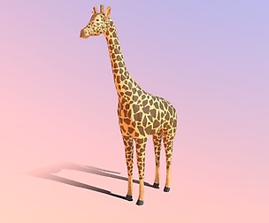 Low Poly Cartoon Giraffe