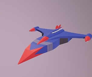 Low Poly Cartoon God Phoenix Spaceship