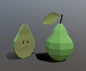 Low Poly Cartoon Pear