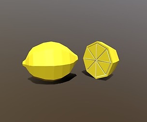 Low Poly Cartoon Lemon