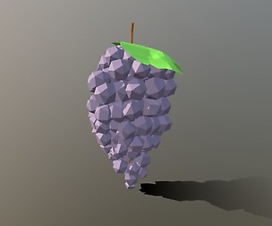 Low Poly Cartoon Grape
