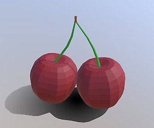 Low Poly Cartoon Cherry