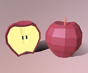 Low Poly Cartoon Apple