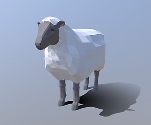 Low Poly Cartoon Sheep