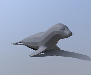 Low Poly Cartoon Seal