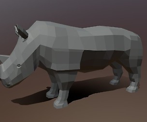 Low Poly Cartoon Rhinoceros