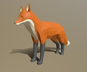 Low Poly Cartoon Fox