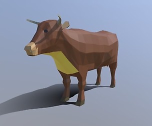 Low Poly Cartoon Cow