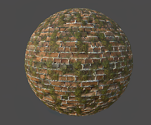 Mossy Brick Wall PBR Material Texture