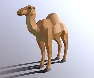 Low Poly Cartoon Camel
