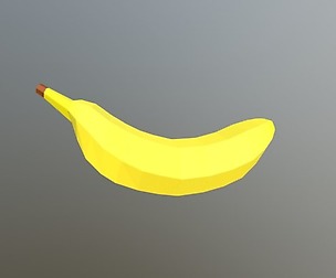 Low Poly Cartoon Banana