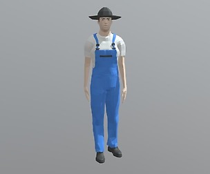 Low Poly Farmer Man