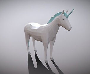 Low Poly Cartoon Unicorn