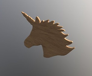 Low Poly Unicorn Wooden Head Decorative Object