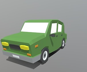 Low Poly Cartoon Car(green)