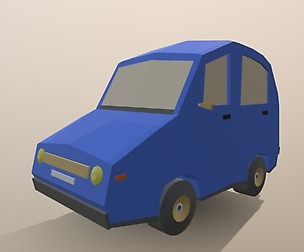 Low Poly Cartoon Car (blue)