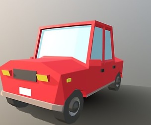 Low Poly Cartoon Car (red)