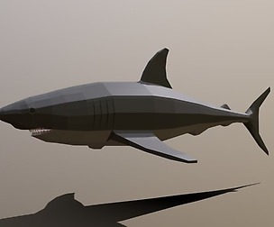 Low Poly Cartoon Shark