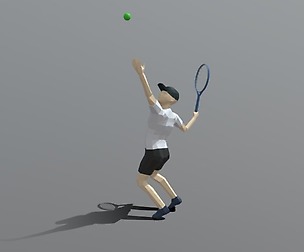 Low Poly Kid Playing Tennis