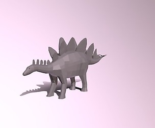 Low Poly Cartoon Stegosaurus Dinosaur