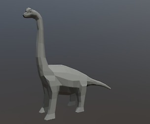 Low Poly Cartoon Brachiosaurus Dinosaur