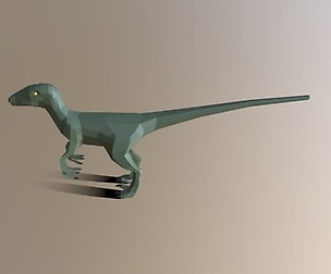Low Poly Cartoon Velociraptor Dinosaur