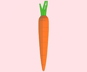 Low Poly Cartoon Carrot