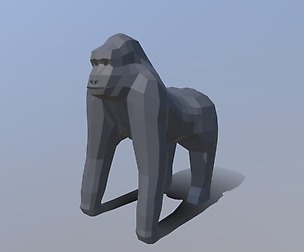 Low Poly Cartoon Gorilla