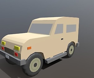 Low Poly Cartoon Jeep Car