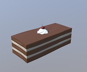 Low Poly Cartoon Piece of Cake