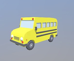 Low Poly Cartoon SchoolBuss