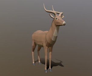 Low Poly Cartoon Impala Antelope