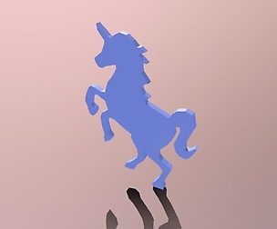 Low Poly Unicorn Silhouette Decorative Object
