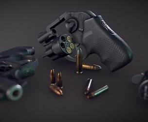 Lowpoly PBR Snubnosed Revolver