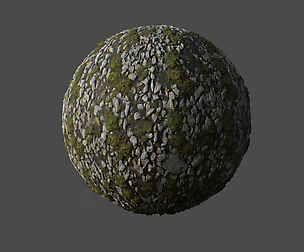 Mossy River Stones PBR Material Texture