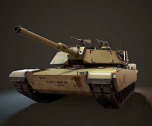 M1A2 Abrams Tank - Low Poly