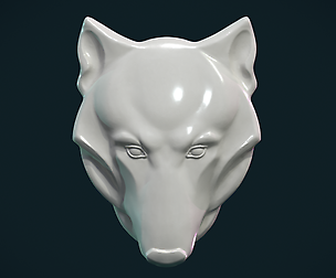 Wolf head relief