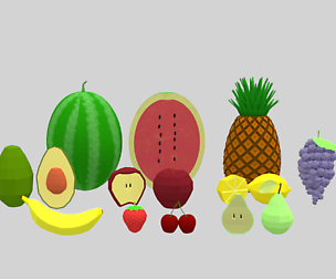 Low Poly Cartoon Fruit Collection
