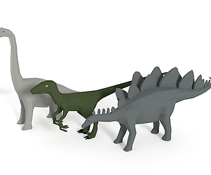 Low Poly Cartoon Dinosaur Collection