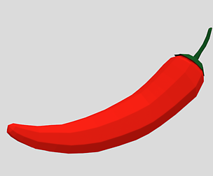 Low Poly Cartoon Red Pepper Free 3D model
