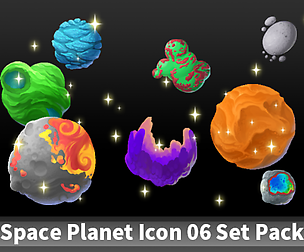 Space Planet Icon 06 Set Pack