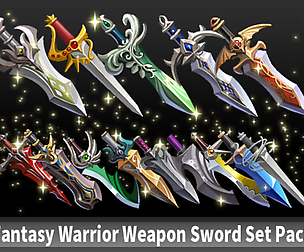 Fantasy Warrior Weapon Sword Set Pack